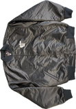 "Throw Back" pro-satin button-down jacket